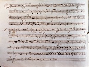 Side med partitur av en Sinfonia concertante av Pleyel av Unbekannter Künstler