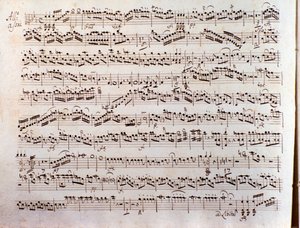 Side med partitur av en Sinfonia concertante av Pleyel av Unbekannter Künstler