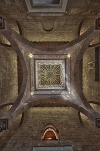 Palermo, Det kongelige palass eller Palazzo dei Normanni (normannernes palass), Joharia-tårnet, vindrommet: trekant med vindenes rose (kompassrosen) i sentrum Zenithalutsikt av Unbekannter Künstler