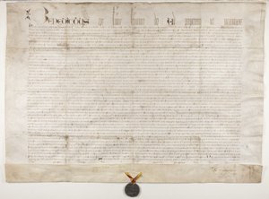 Papal Bull bekrefter charteret til biskop Henry Wardlaw, recto av Unbekannt