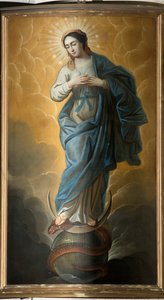 Sognekirke (Parochekerk Onze-Lieve-Vrouw). Interiør. Maleri. av Unbekannter Künstler