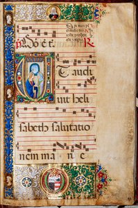 Piccolomini bibliotek: Korbok, torsk. 14.P., ff. 46r med "St. Elizabeth, av Giovanni di Giuliano Boccardi, kjent som Boccardino den eldste. av Unbekannter Künstler