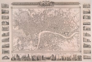 Plan over London fra faktisk undersøkelse av Unbekannter Künstler