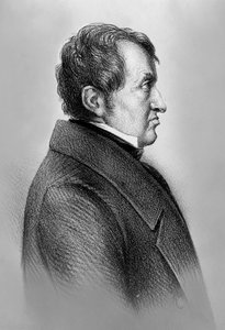 Portrett av Andre-Marie Ampere (1775-1836), fransk fysiker, matematiker og en av grunnleggerne av vitenskapen om klassisk elektromagnetisme