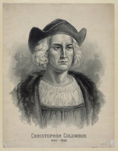 Portrett av Christopher Columbus (1451 - 1506), ca. 1892 (litografi) av Unbekannt
