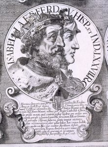 Portrett av Isabella I og Ferdinand V av Castilla (litho) av Unbekannt