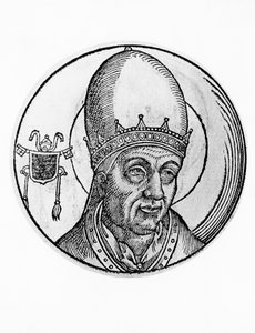 Portrett av Johannes III (død 574), 61. pave av den katolske kirke fra 561, gravering av William M. Timlin