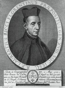 Portrett av Lorenzo Ricci (1703-1775), italiensk jesuitt og 18. overordnede general for Society of Jesus, gravering av William M. Timlin