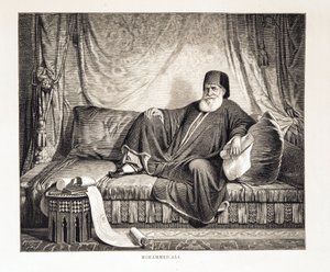 Portrett av Mehemet Ali (1769-1849) visekonge av Egypt Illustrasjon fra Atlas of Egypt av Unknown