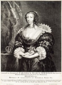 Portrett av dronning Henrietta Maria de Bourbon av Unbekannt