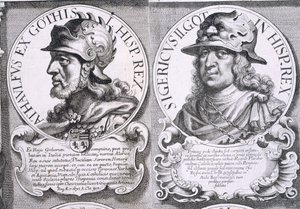 Portretter av Ataulf og Sigeric (litho) av Unbekannt