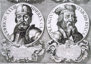 Portretter av Roderic og Pelagius (litho) av Unbekannt