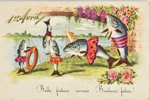 Postkort: 1. april/april Fisk av Unbekannt