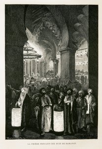 Bønn under en natt i Ramadan - Illustrasjon fra Atlas of Egypt av Unbekannter Künstler
