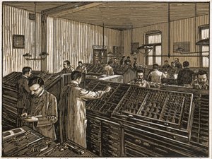 Trykkeri i Budapest. (gravering, ca. 1910) av Unbekannter Künstler