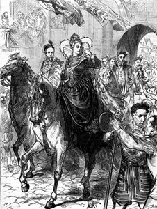 Dronning Elizabeth I går inn i London 23. desember 1558 av Unbekannter Künstler