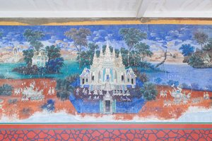 Reamker-fresker som pryder veggene til det kongelige palasskomplekset i Phnom Penh, Kambodsja (bilde) av Unbekannter Künstler