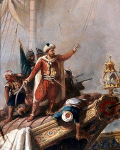 Representasjon av Hayreddin Barbarossa. Detalj. (Maleri) av Unbekannter Künstler