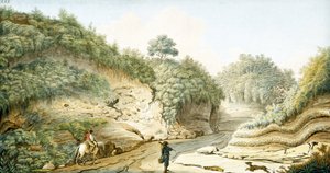 Vei som fører fra grotten til Pausilipo til Pianura, kongeriket Napoli, ca 1767 av Unbekannter Künstler