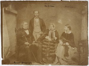 Robert Stephenson, engelsk mekanisk og sivilingeniør, og familie, ca 1850-tallet av Unbekannt