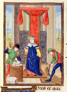 Roy 15 EII f.265 Maestru, tâmplar și pietrar, din „Des Proprietez des Choses” de Bartolomeus Anglicusnorwegian av Unbekannter Künstler