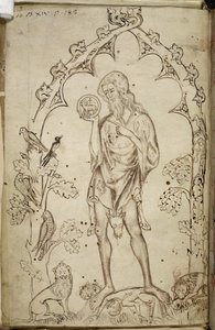 Royal MS 10 B XIV f.3 Døperen Johannes (penn og blekk på papir) av Unbekannter Künstler