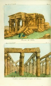Ruinene av Temple of Kom Ombo (Ombas), Nubia, og utsikt over Karnak Temple, Luxor, Egypt av Unbekannt