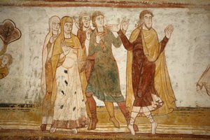 Saint-Savin-klostermaleri: Abraham og Lot splittet fra hverandre, Saint-Savin-sur-Gartempe, Frankrike av Unbekannt