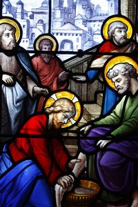 Saint Aignan Church Jesus vasker føttene til sine disipler, Chartres, Frankrike av Unbekannt