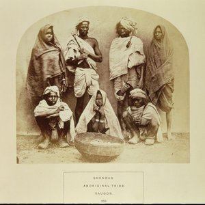 Saonras, en aboriginsk stamme fra Saugor, Sentral-India, nr. 355 fra "Faces of India", pub. 1872 (sepia-bilde) av Unbekannt