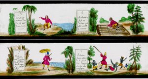 Scene fra eventyrene til Robinson Crusoe av Unbekannter Künstler