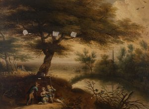 Pastoral idyll av Unbekannter Künstler