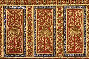 Skulptur. Marmor tempel. Wat Benchamabophit Dusitvanaram Ratchaworawiharn. 1899. Bangkok. Thailand av Unbekannt