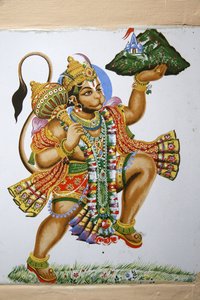 Shree hinduistiske tempel, Leicester. Hanuman. Storbritannia av Unbekannt