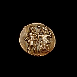Sølvstatermynt, antikkens Hellas, øyer utenfor Thrakia, Thasos, 500 f.Kr. Viktig mesterverk fra klassisk antikk med utsøkte bacchantfestdeltakere (bilde) av Unbekannter Künstler