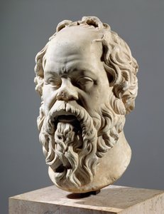 Sokrates, marmorhode, kopi fra en bronse fra Pompeion i Athen, laget av Lysippus, klassisk gresk, ca. 330 f.Kr. av Unbekannt