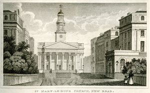 St Mary-le-bone kirke, New Road av Unbekannt