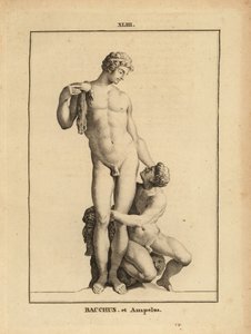 Statue av Bacchus, den romerske vinguden, og hans kjæreste, gutten Satyr Ampelus av Unbekannt