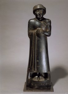 Statue av Gudea, Prince of Lagash, ny-sumerisk, fra Telloh, gamle Girsu, ca. 2130 f.Kr. (dioritt) av Unbekannt