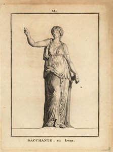 Statue av en Bacchante, tilhenger av den romerske vinguden Bacchus, med druer av Unbekannt