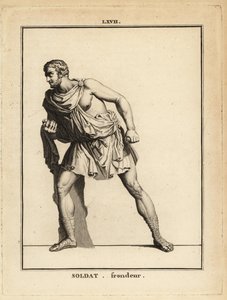 Statue av en romersk soldat, en anhuker eller sprettert infanterist av Unbekannt