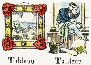 T - Tableau Tailleur - Child Entertainment Alphabet ca. 1890 (litografi) av Unbekannt