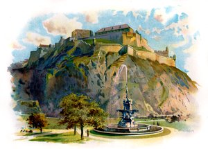 The Castle Rock, Edinburgh av Unbekannter Künstler