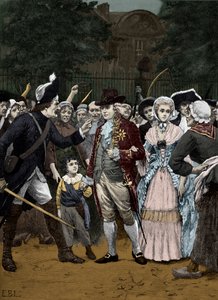 Den franske kongefamilien på vei til forsamlingen 1792 av Unbekannter Künstler