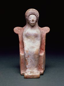 Gudinnen Athena, gresk, ca. 490 f.Kr. (terrakotta og pigment) av Unbekannt