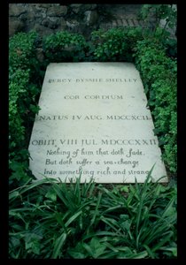 The Grave of Percy Bysshe Shelley (1792-1822) (s/hvitt-bilde) av Unbekannt