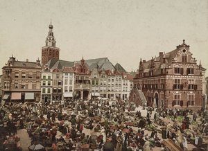 Det store markedet, Nijmegen, ca. 1900 av Unbekannt