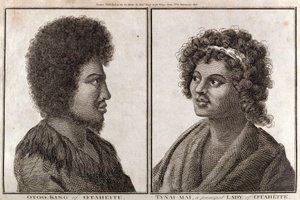 Kongen og en hoveddame av Tahiti, ca 1773 av Unbekannt