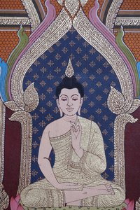 Buddhas liv, veggfreskomaleri, Wat Maniratanaram kloster, Phnom Penh, 2022 (bilde) av Unbekannter Künstler