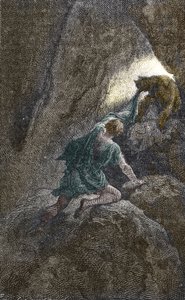 Aristomenes flukt fra hulen hvor han ble fengslet av Unbekannter Künstler